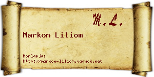 Markon Liliom névjegykártya